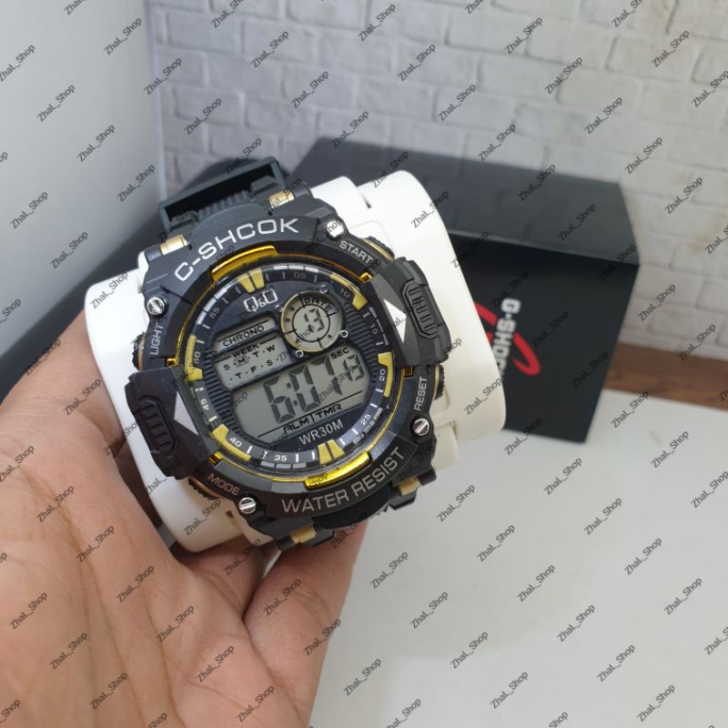 jam tangan anak remaja q&o digital rubber murah cod jam tangan c shock