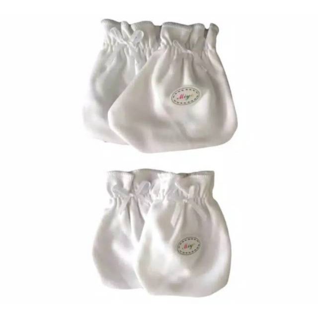 BABY NEW BORN  Sarung Tangan Kaki Miyo Polos Merah dan Putih SNI