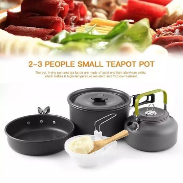 Masak Panci Teko Alat Masak Panci Teko Nesting Camping Outdoor Gunung Traveling DS-308 Teko Nesting 