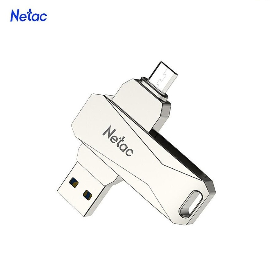 Netac Flashdisk U381 32GB 64GB 128GB USB3.0 MicroUSB Dual Flash Drive