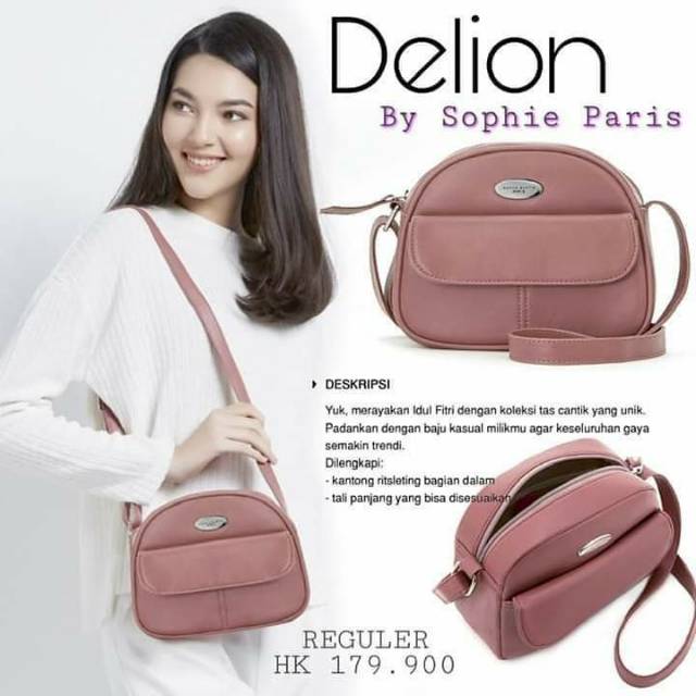 TAS DELION SERIES : DELION PINK / DELION GREY / BONITA PINK / BONITA CREAM , SOPHIE MARTIN PARIS OFFICIAL PROMO ORIGINAL SELEMPANG WANITA WOMAN BAG