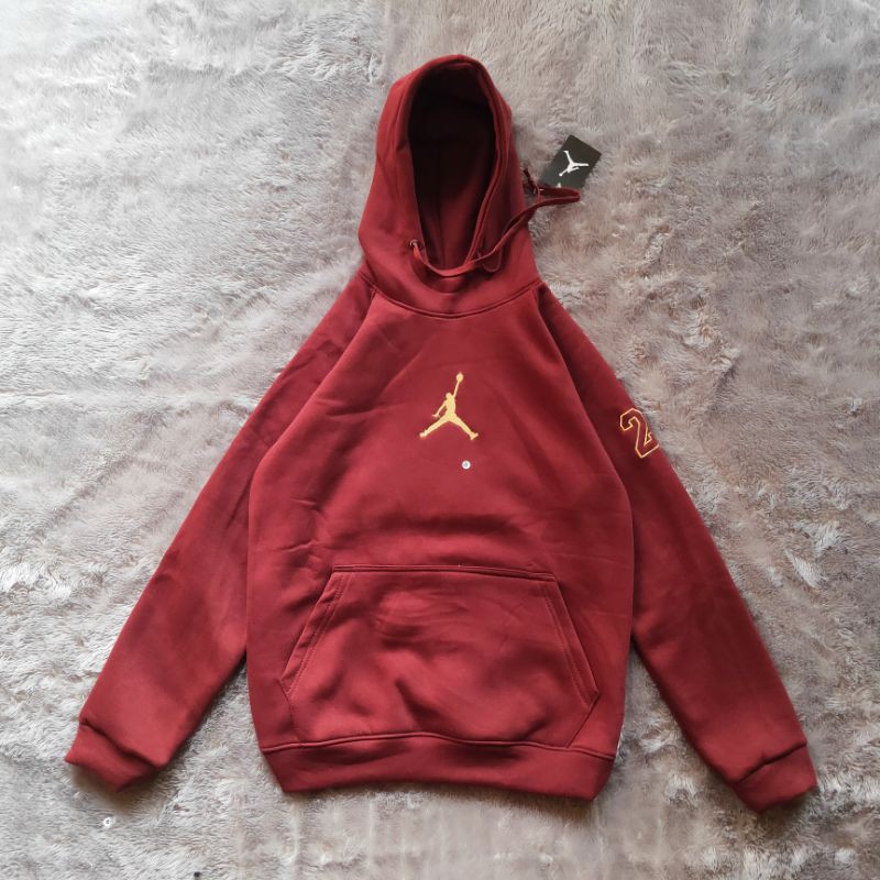 Sweater Hoodie Air Jordan Bordir Basket Gold FullTag &amp; Lebel