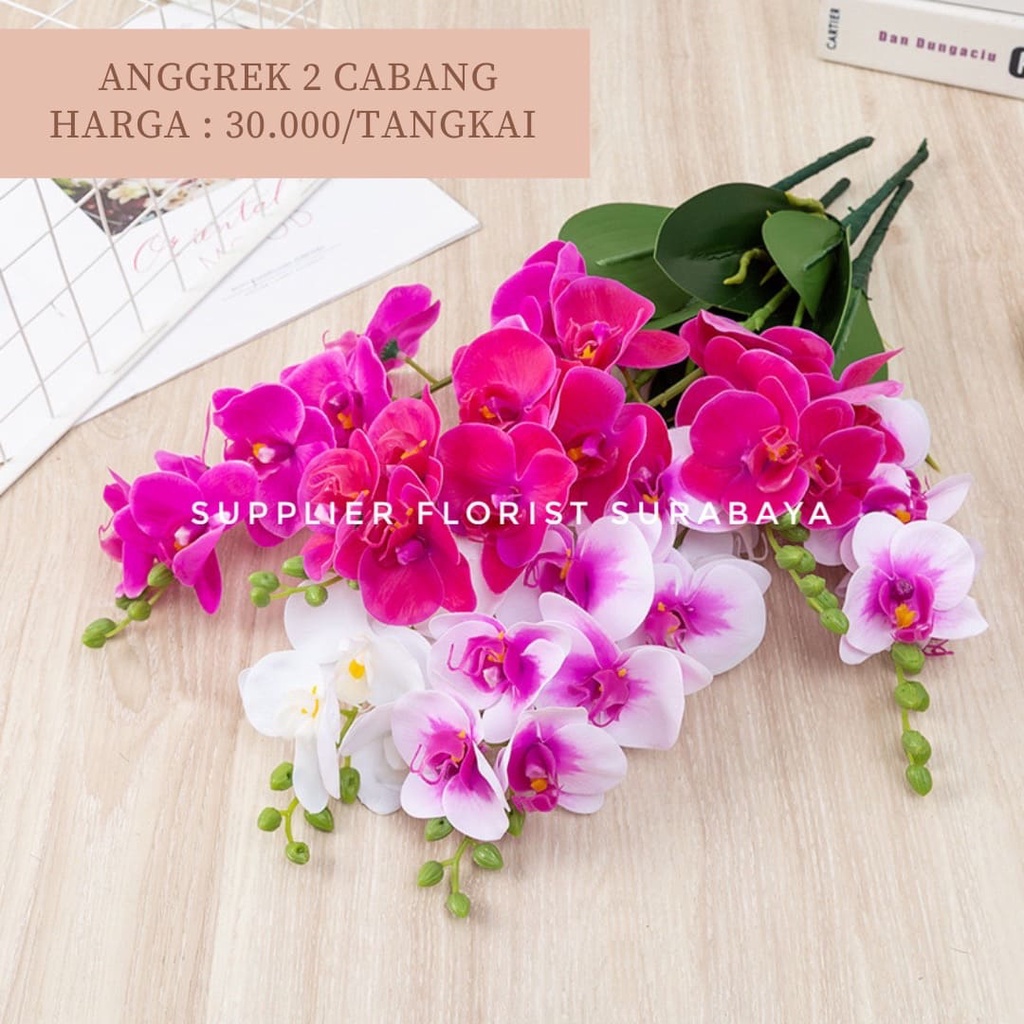 ANGGREK PALSU BUNGA ANGGREK ARTIFICIAL BUNGA MAINAN BUKET BUNGA PALSU ARTIFICIAL FLOWER