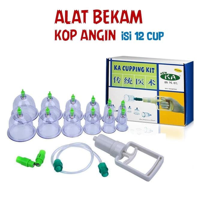 Cupping Kit Alat Bekam Kop Angin Badan isi 12 &amp; 6 cups