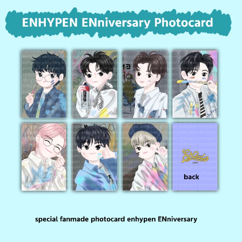 ENHYPEN ENniversary Photocard (heeseung, jay, jake, sunghoon, sunoo, jungwon, ni-ki)  special fanart