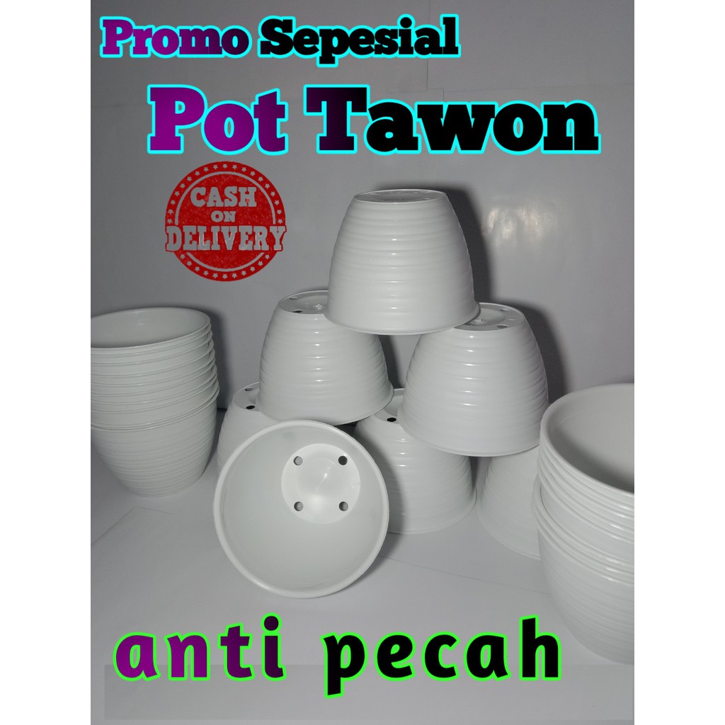 Pot Bunga Plastik Lusinan Murah 18 cm Pot Bunga Pot Tanaman