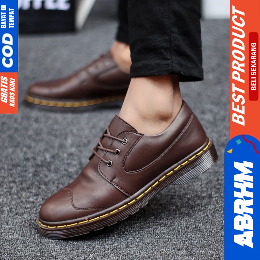 Abrhm Matto - Sepatu Formal Pantofel Pria Kerja Hitam