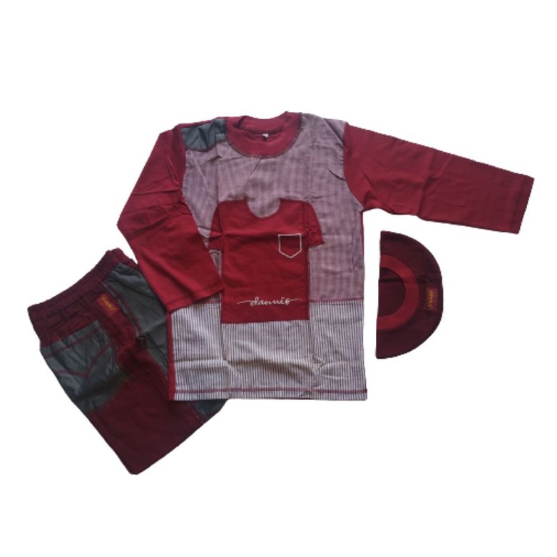 Dannis Anomali Setelan Rok XS S XL Celana 1 Gamis 8 9 Maroon Garis Kotak