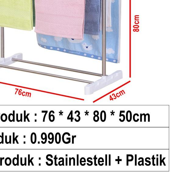 ♜ Rak jemuran Handuk Stainles Pakaian Portable Serbaguna AHS88 ✰