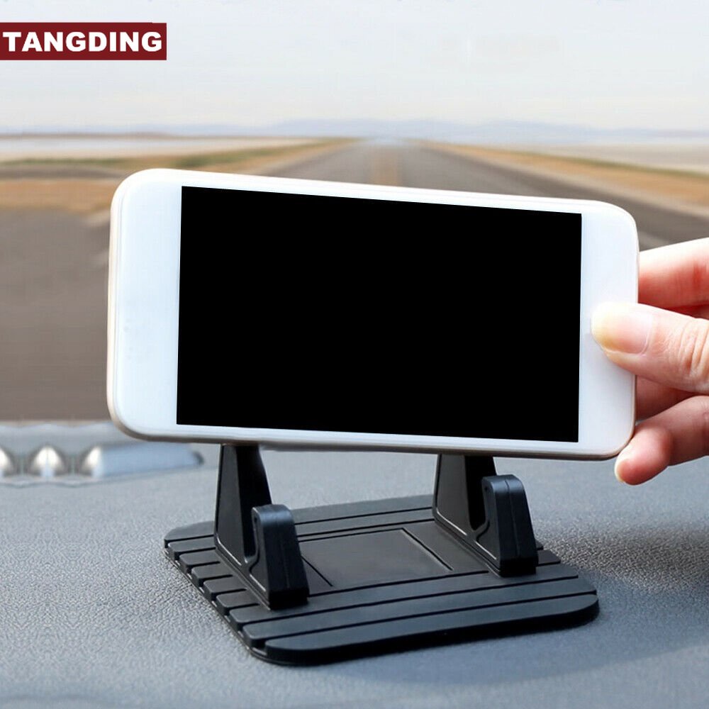 【COD Tangding】Stand Holder Handphone Bahan Karet Anti slip Warna Hitam Untuk Dashboard Mobil