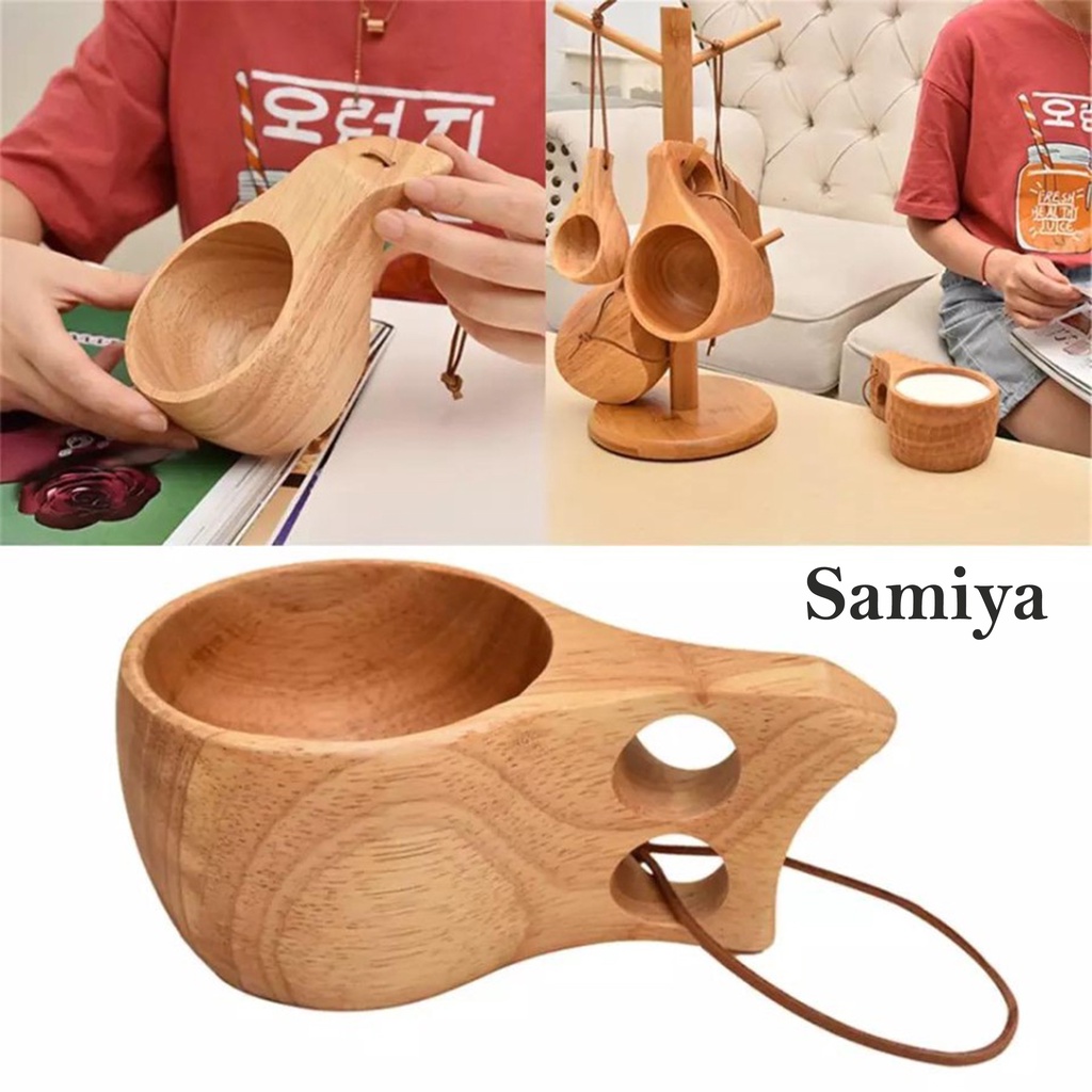 gelas cangkir kayu nordic style outdoor camping travel / wooden cup coffee tea / mug kayu teh kopi