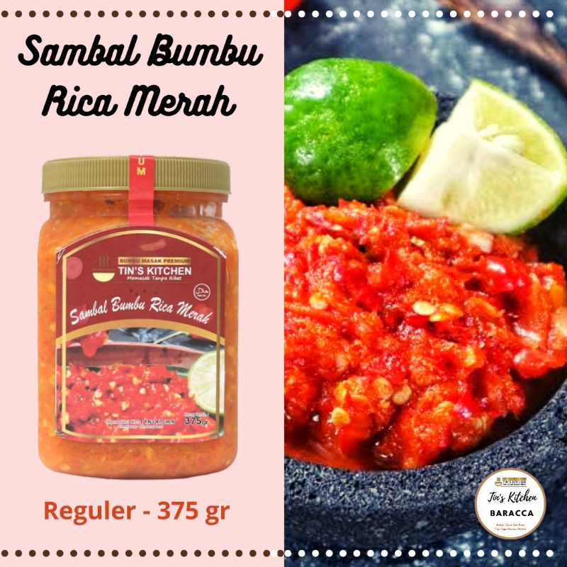 

Sambal Bumbu Rica Merah 375 gr Tins Kitchen dari Cabe Segar dan Asli - Kemasan Reguler