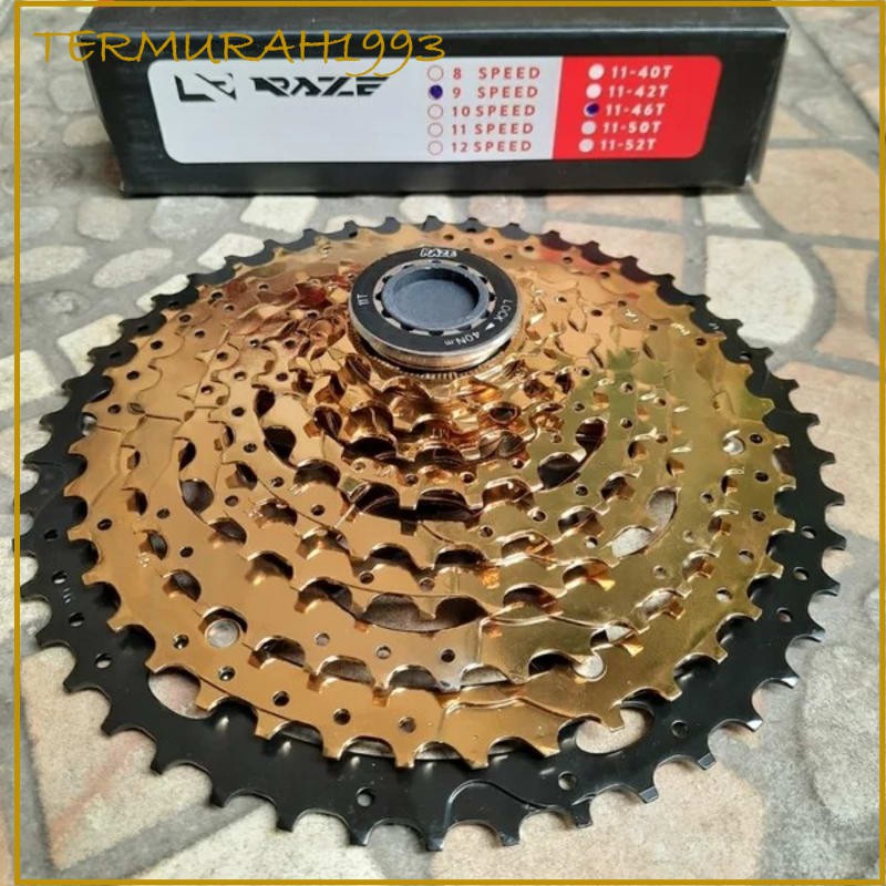 GIR BELAKANG SEPEDA LIPAT MTB GUNUNG 9 SPEED 46T SPROCKET RAZE GOLD BEST