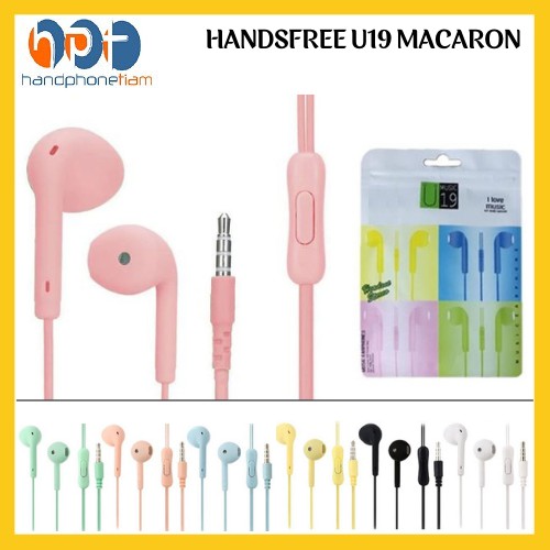 Headset U19 Macaron Matte Colorfull Hifi Stereo Extra Bass Handsfree Earphone Jack 3.5mm with Mic