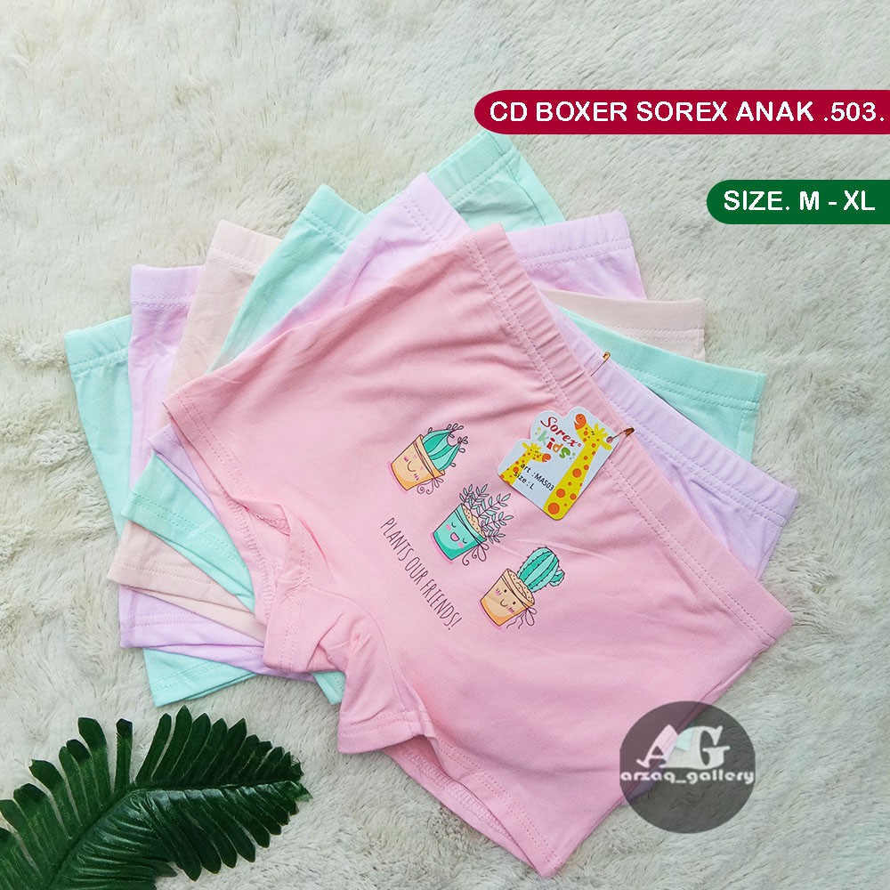 3 PC - Boxer Sorex Kids MA 503 /502 | Celana Dalam Anak Perempuan Boxer Motif Sweetie Cat