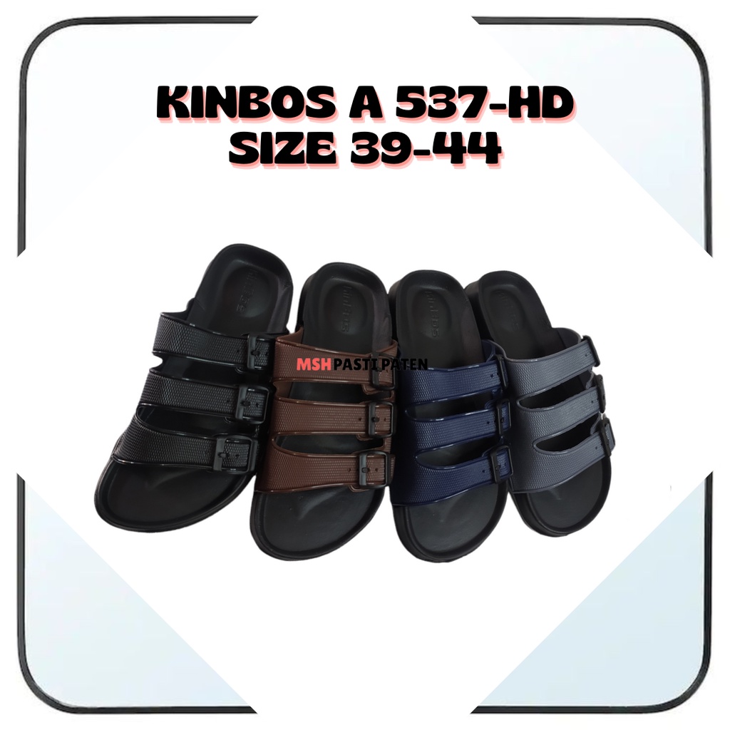 baru sandal selop murah pria sandal gesper sandal tali 3 kinbos ukuran 39-44