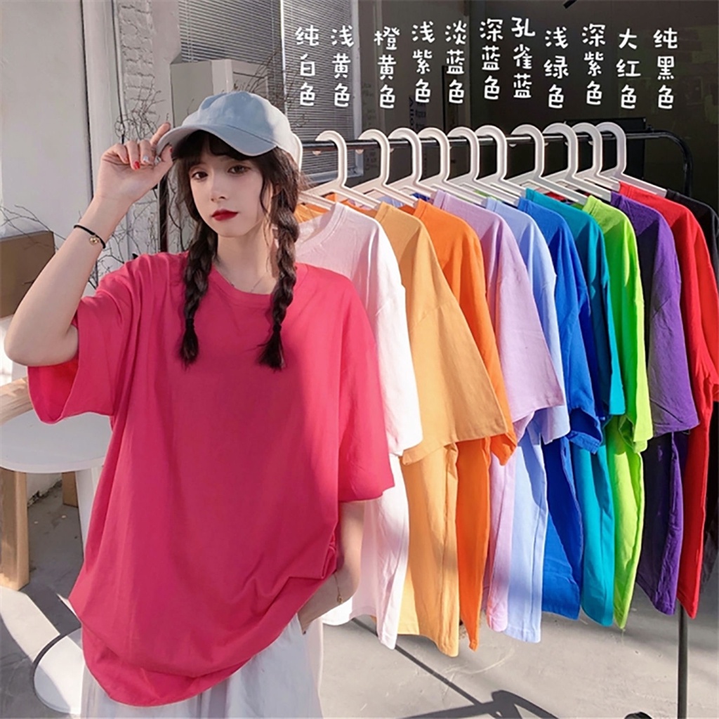 #Sisjuly# 100% katun warna solid lengan pendek t-shirt pakaian wanita longgar setengah lengan putih atas pria