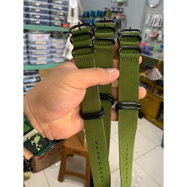 Strap Tali Jam Tangan Nato zulu kanvas Hijau 24MM