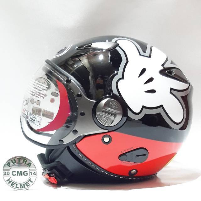 HELM KYT ELSICO MOT5IF MICKEY HAND BLACK RED