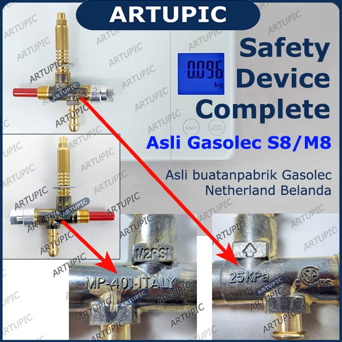 Safety Device Complete GASOLEC ASLI Spareparts Spuyer Nozzle Tombol Pemanas Kandang Ayam Gasolec