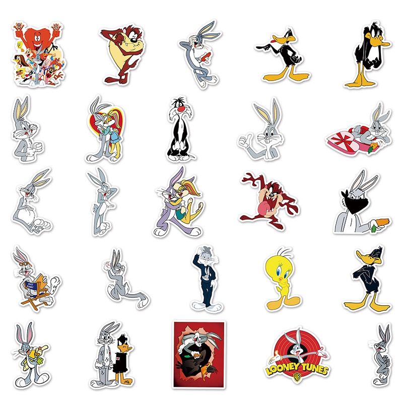 Kartun Bugs Bunny grafiti stiker lucu gambar kartun stiker DIY skateboard air Piala bagasi stiker