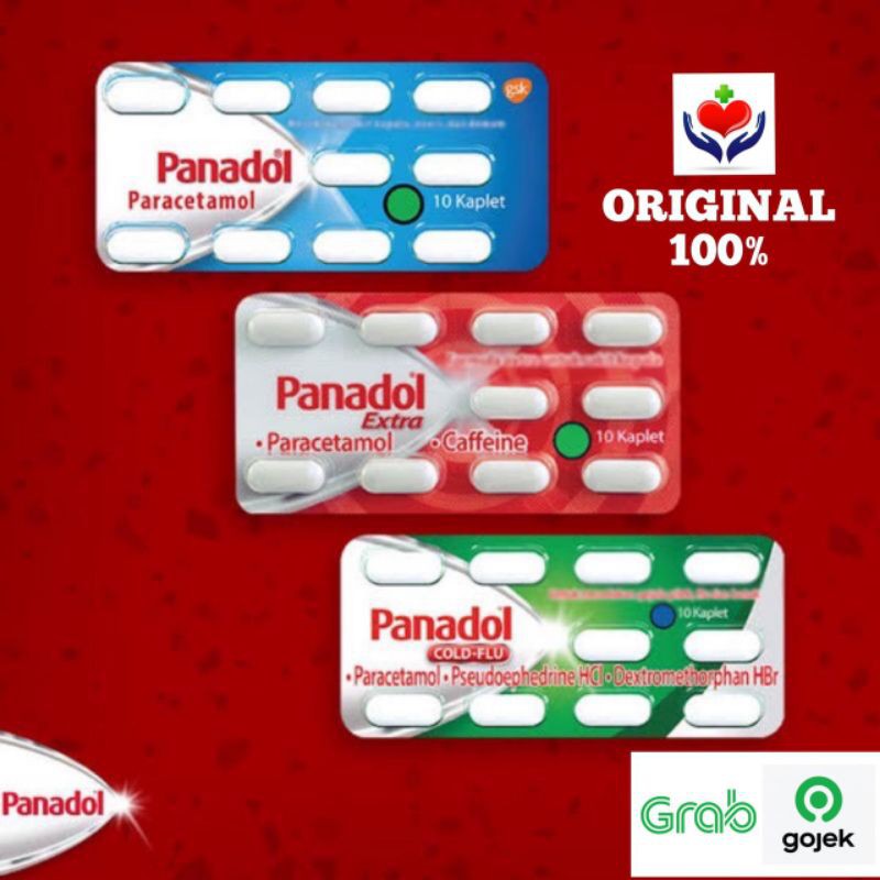 Jual PANADOL Hijau / Merah / Biru untuk Obat Batuk Flu , Demam dan