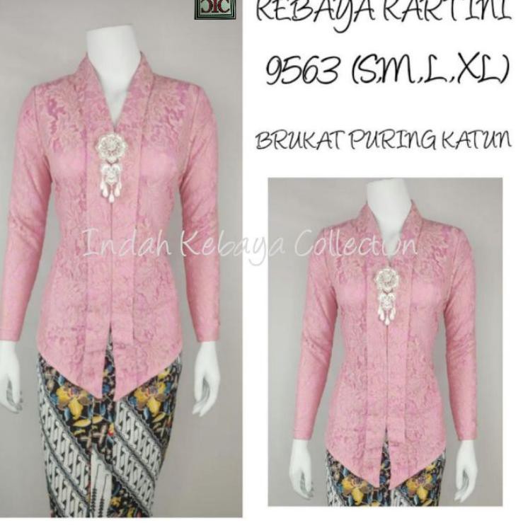 "Promo Hari Ini" Indah KEBAYA BROKAT KARTINI MODERN LENGAN PANJANG Furing Katun Paris S M L XL 9605