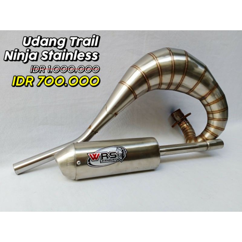 Knalpot Trail model Udang untuk Satria Rx king Fiz r  F1z r Ninja Tenaga isi,tarikan atas bawah enak