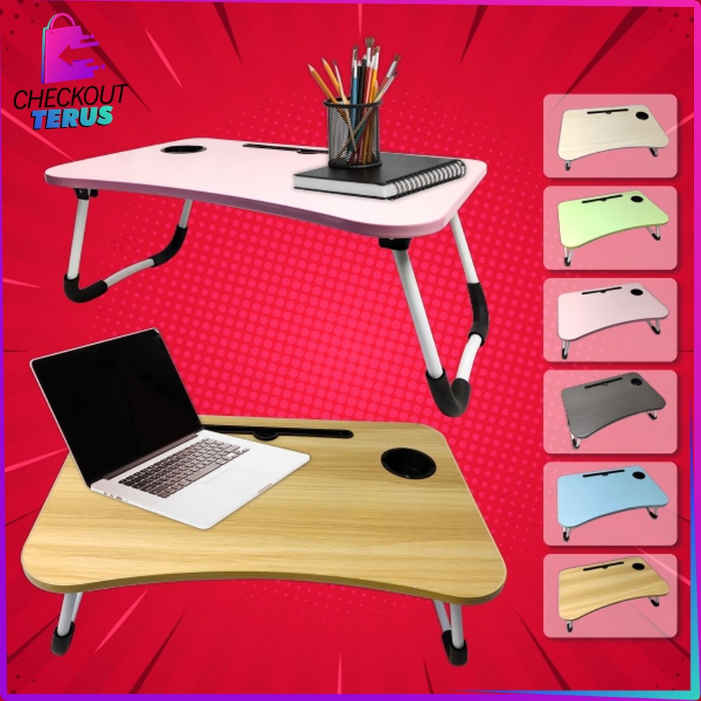 CT C78 Meja Lipat Portable Multifungsi Anti Air Polos dan Karakter Folding Table Meja Belajar Anak Meja Laptop