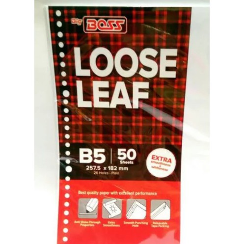 

Isi Loose Leaf B5 50 lembar Boss POLOS
