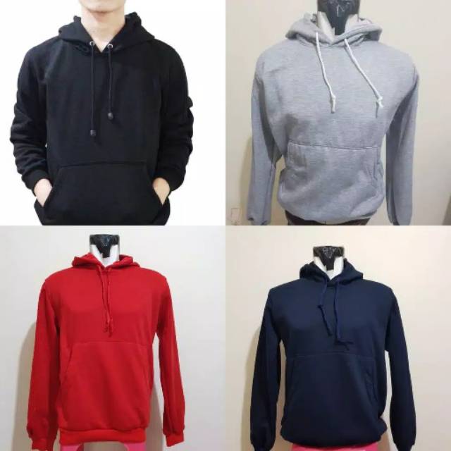 Hoodie Fleece Tebal Polos