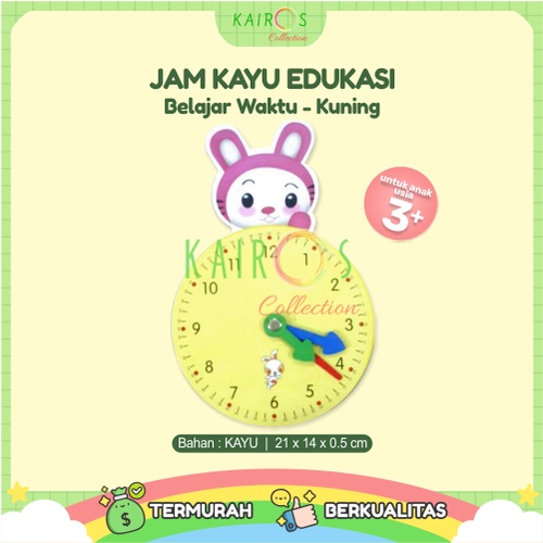 Jam Kayu Edukasi Anak Belajar Waktu