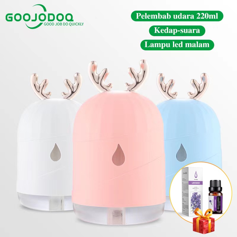 Goojodoq Air Aroma Mini Humidifier / Purifier Diffuser Memberikan 1 Oil Essential