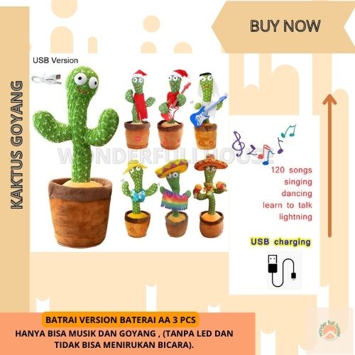 Kaktus Goyang Menari Dance Cactus Toy Boneka Pintar Kaktus Tiktok Kaktus Joget Merry Chrismast Natal