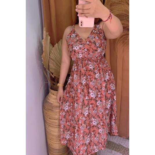 Dress mosa motif bunga( geser pilihan warna)