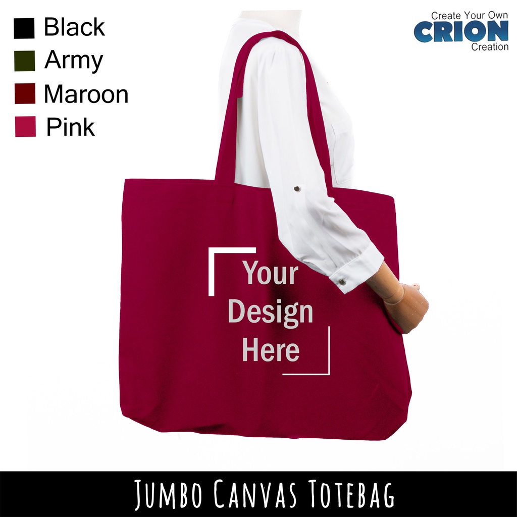 Totebag Canvas Jumbo Premium - Bisa Request Desain sendiri - by Crion