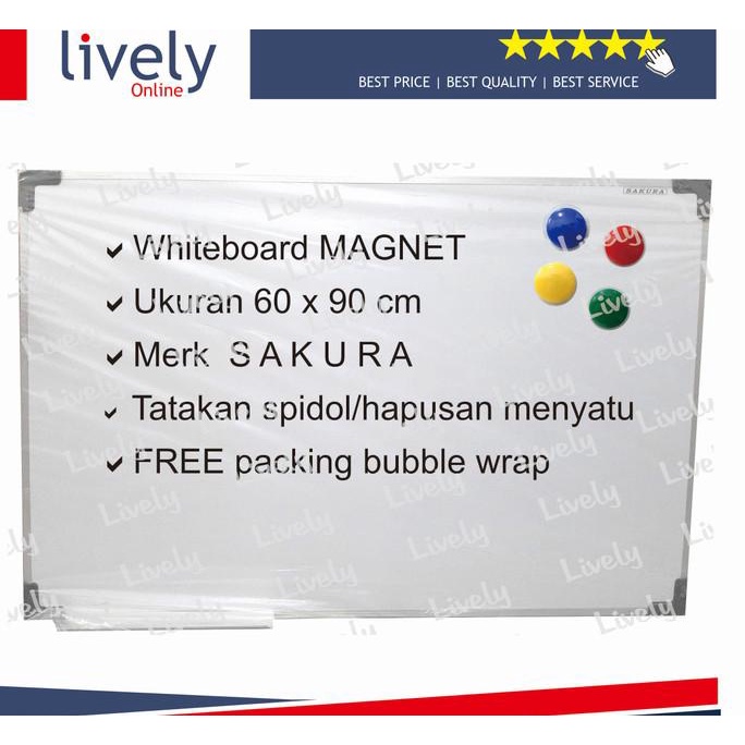 

WhiteBoard SAKURA magnet papan tulis white board 60x90