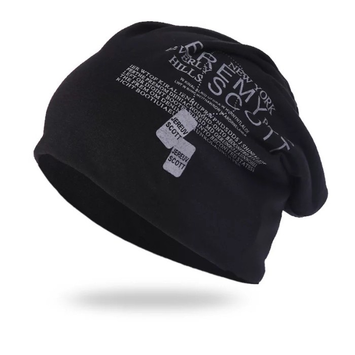 Topi Kupluk Tipis Beanie Hat Dewasa Kupluk Scott - Hitam