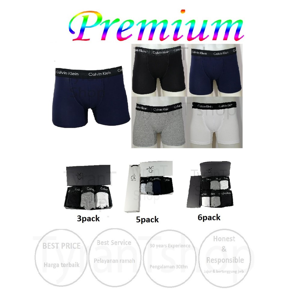 Boxer Celana  CK modern  cotton black pria  ecer dan paket 