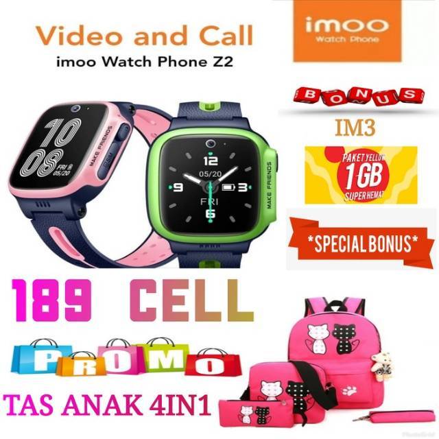 IMOO Z2 WATCH PHONE VIDEO CALL JAM TANGAN ANAK GPS GARANSI RESMI IMOO