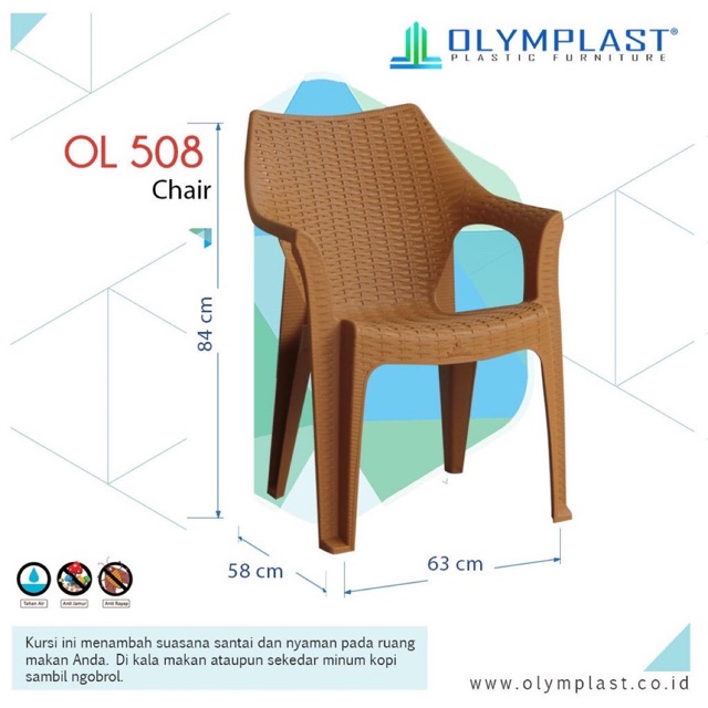 Promo Kursi  Plastik  Olymplast Tangan OL 508 Shopee 