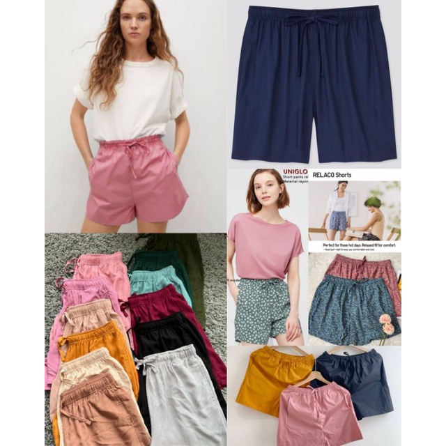 UNQ Uniqlo short pants / Relaco celana rayon pendek