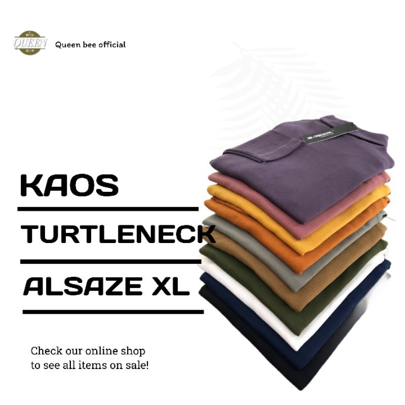 Kaos Turtleneck Pria Wanita Leher Tinggi Rib Premium Turtle Neck Pria Turtleneck Wanita Oversize Tur