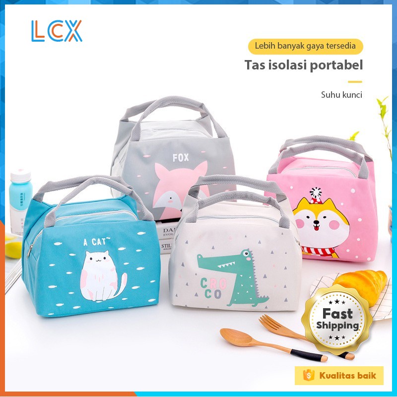 LCX  Lunch Cooler Bag Tas Bekal KarakterSalur Makanan Aluminium Kotak Makan Import / VS-6