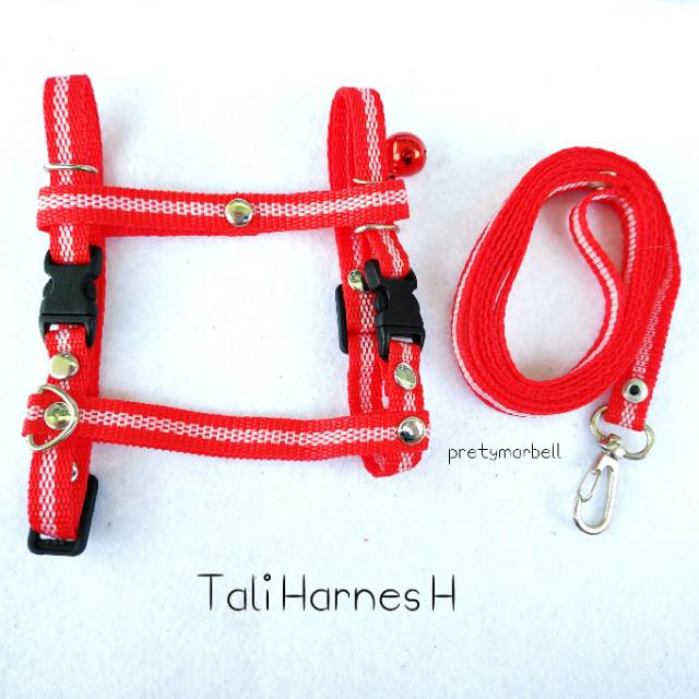 Harness H Motif Garis Tali Badan Hewan Peliharaan Kucing Kelinci Murah