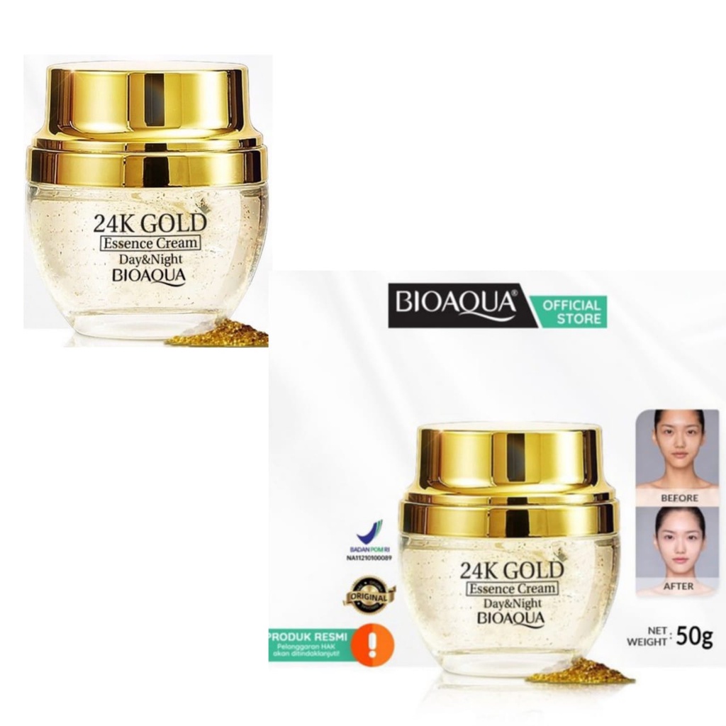 BIOAQUA 24K Gold Essence Cream 50g BPOM BARU !!