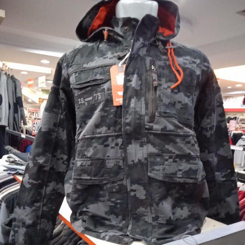 Jaket Kanvas Cardinal Army Kupluk Tali