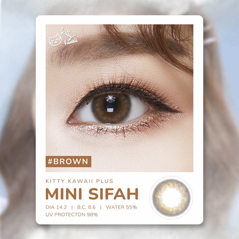 ORIGINAL KITTY KAWAII SIFAH GREY BROWN MINUS NORMAL SOFTLENS SOFLENS