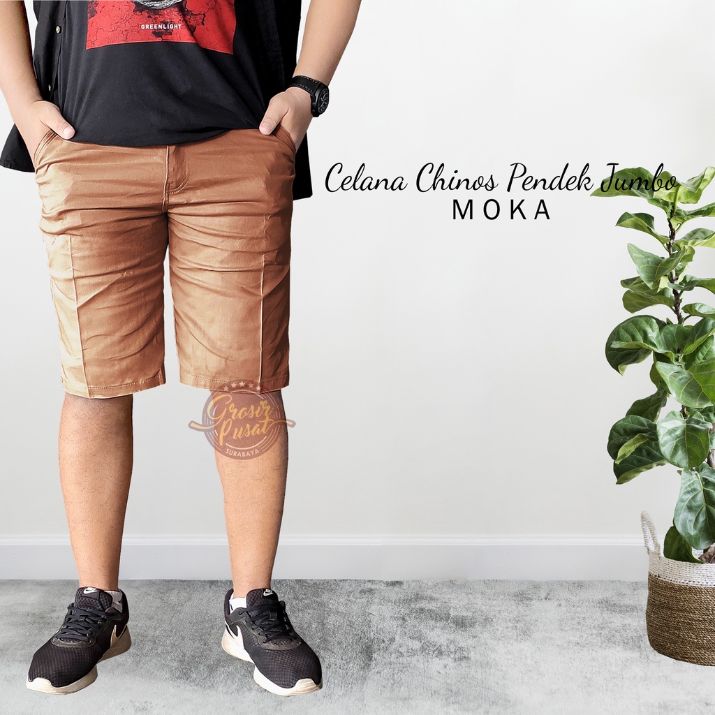 Celana Chino Pendek Premium Moka Jumbo Moka 39 - 44