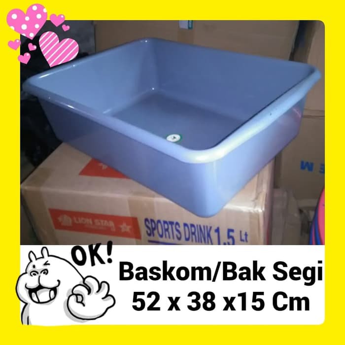Baskom/Bak Segi(Kotak),Plastik Tebal, Serbaguna, Large
